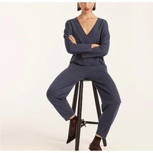 NWT J.Crew Blue Sweater Merino Wool Jumpsuit XXL BB378